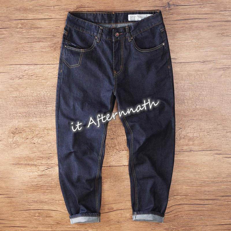 it Afternnaths潮牌深蓝色牛仔裤男宽松直筒休闲百搭高级感小脚裤