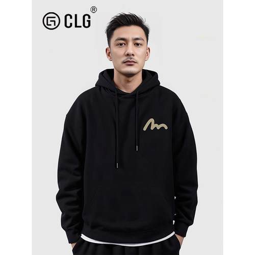 香港Clg时尚品牌全国潮流连帽运动衫纯棉重新外套多用途双大号宽
