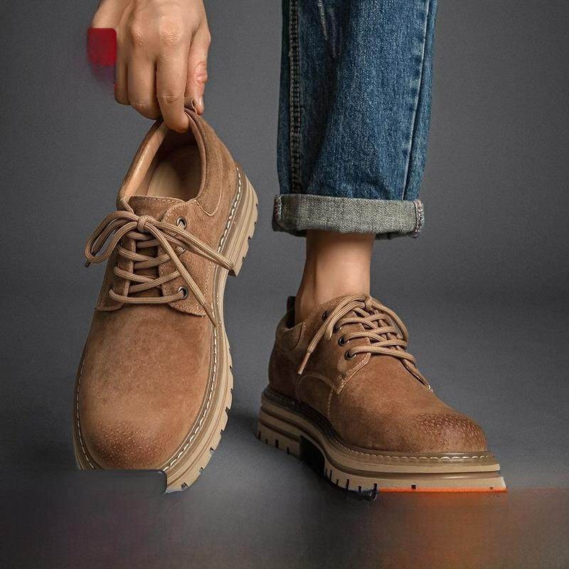 骑行美克靴子男士低帮英式风格覆古2025新款大皮鞋男士休闲工作鞋