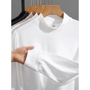 home daily 骨子里的高气质!宝藏单品!白色半高领打底衫男秋季