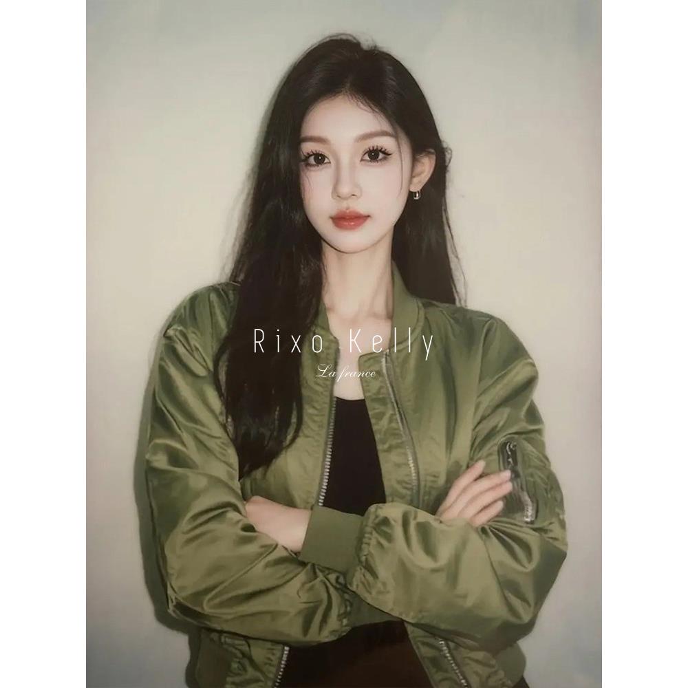 Rixo Kelly气质高级感棒球服女拉链设计感休闲百搭长袖夹克小外套