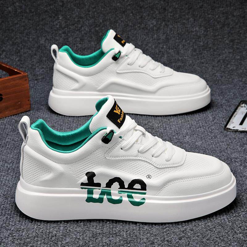 男鞋透气款潮牌高级感百搭休闲 板鞋男士运动厚底内增高真皮潮鞋