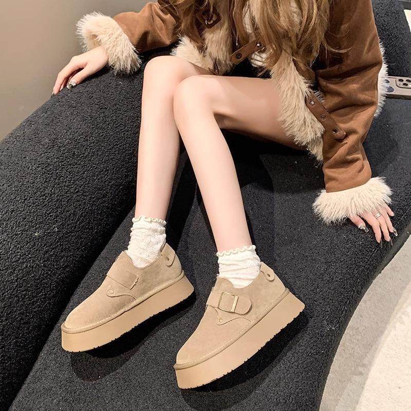 厚底增高豆豆勃肯鞋女2025新款春秋季一脚蹬乐福博肯棉鞋雪地靴子,女鞋,时尚雪地靴,淘宝优惠券,粉丝福利购,淘宝优惠卷