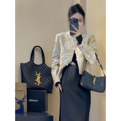 欧洲站新中式国风盘扣短款外套女秋装新款高级感气质名媛两件套装