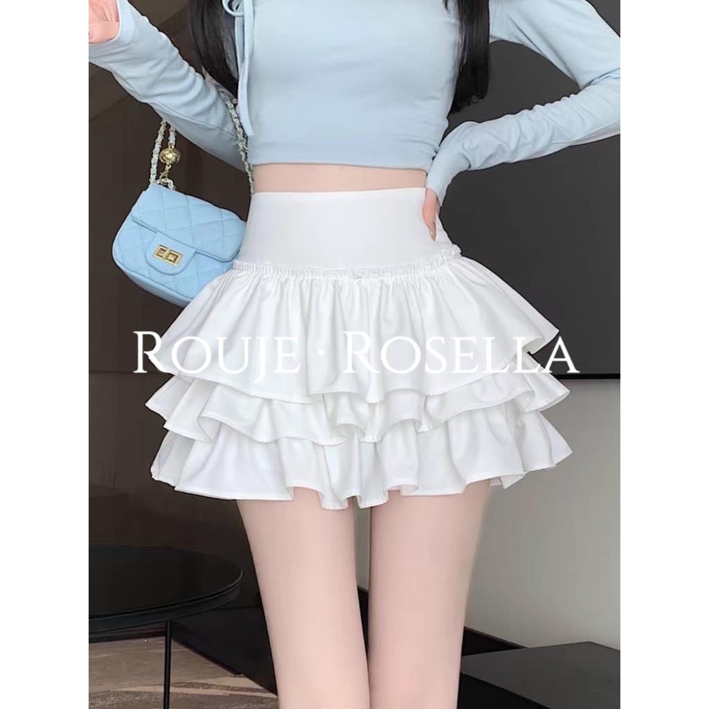 法国Rouje Rosella芭蕾风蛋糕蓬蓬高腰半身裙女百搭防走光短裙