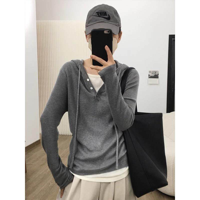 2025秋冬新款羊毛针织衫女韩系松弛休闲帽衫小个子撞色连帽打底衫,女装/女士精品,毛针织衫,淘宝优惠券,粉丝福利购,淘宝优惠卷