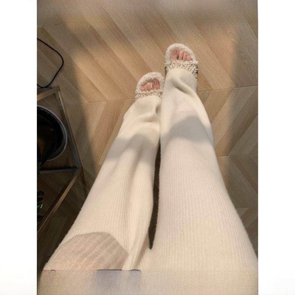 Rouje tusse羊毛针织阔腿裤女秋冬直筒宽松休闲裤子垂感拖地长裤,女装/女士精品,休闲裤,淘宝优惠券,粉丝福利购,淘宝优惠卷