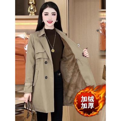 风衣女2025春秋冬新款时髦洋气显瘦中长款小个子百搭厚外套加绒