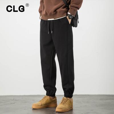 香港潮牌休闲裤男款宽松束脚百搭运动卫裤加绒加厚大码秋冬款裤子