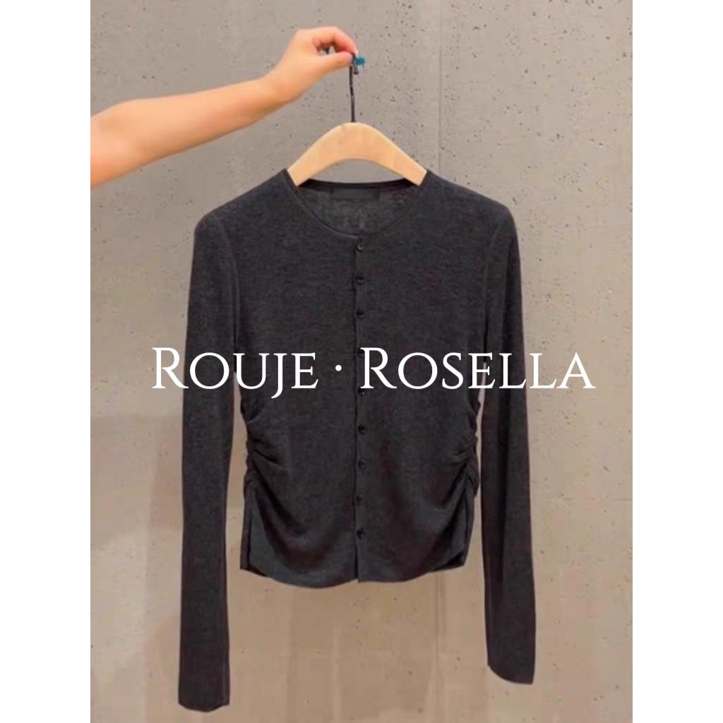 法国Rouje Rosella尽显美感单排扣早秋高级感长袖针织显瘦开衫