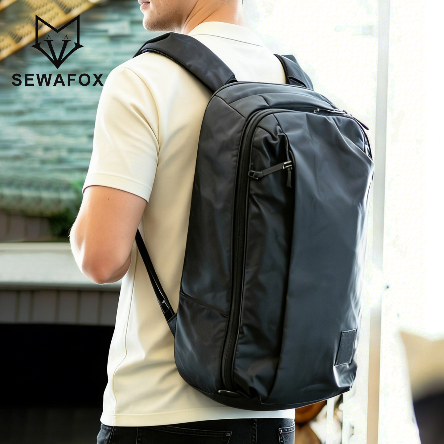 双肩包男商务出差通勤笔记本电脑书包户外旅行大容量轻便背包双肩