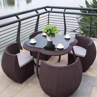 座子桌子商用户外桌椅庭院室外露天阳台藤编别墅花园防水防晒休闲