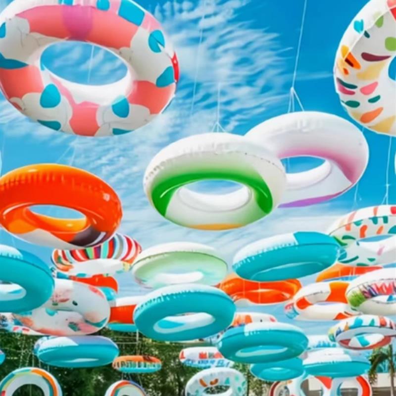 天幕泳圈超大型甜甜圈游泳圈闭气气模网红集市商场店户外美陈装饰