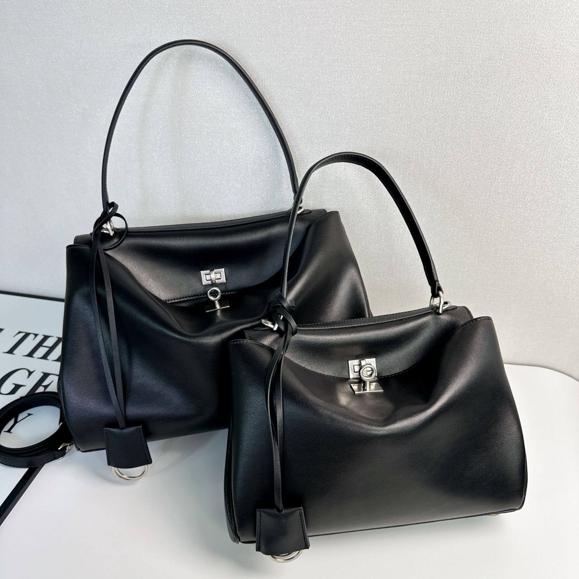 Rde托特包真皮bag单肩包凯利锁扣腋下包高级感通勤斜挎手提包女