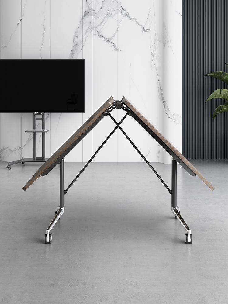 折叠会议桌培训长条桌椅组合可移动滑轮拼接伸缩机构办公多功能桌