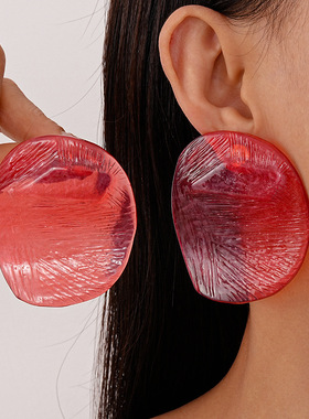 Resin Prawn cracker ear nail 小清新甜美树脂虾片银针耳钉耳环