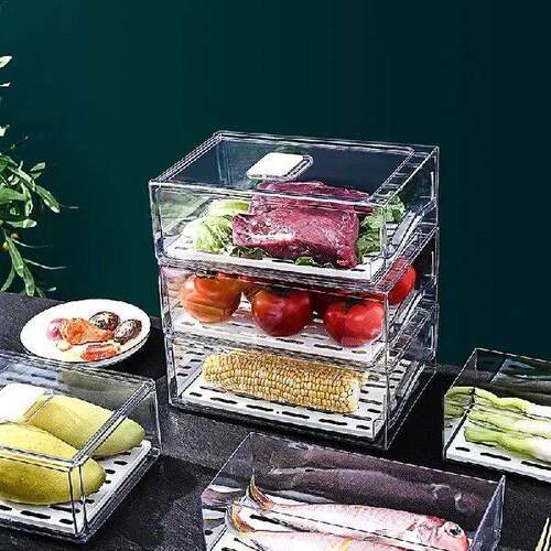 Kitchen Refrigerator Storage Box Drawer-type Fresh-keeping