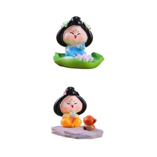 Resin Chinese Figure Car Dashboard Ornament Table Decor