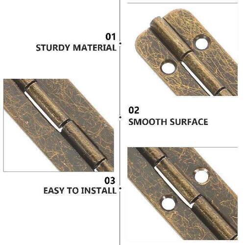 6 Pcs Metal Piano Hinge Hinges for Cabinet Doors Storage