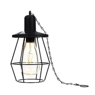 Retro Iron Tungsten Lamp Solar Energy Hanging Light Garden