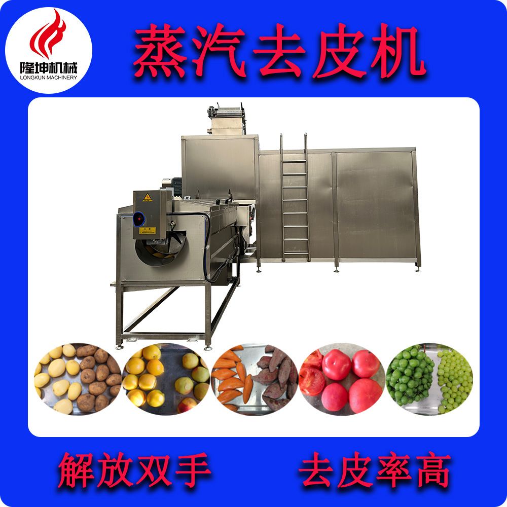 可定制全自动蒸汽去皮机 黄桃西红柿脱皮机 农产品深加工去皮设备