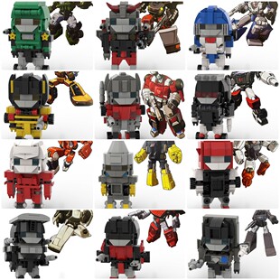 定制积木汽车人84擎天柱大黄蜂汉飞过山变速箱鲁莽充电器爵士警车