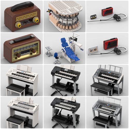 定制积木双排键电子管风琴乒乓球桌发动机锦旗平板壳咖啡支架音箱