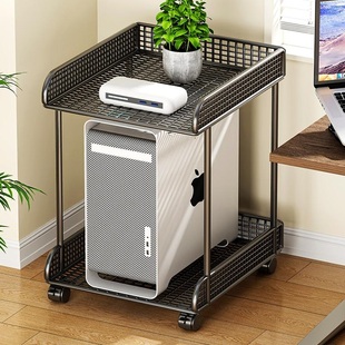 台式机电脑主机托架两层桌下海景房机箱底座支架悬空放置架可移动