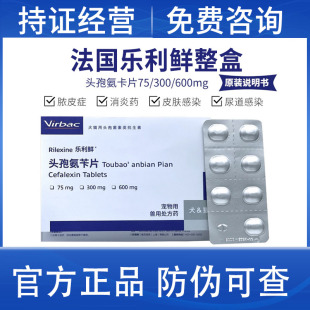 维克乐利鲜整盒210粒头孢氨苄狗狗皮肤病脓皮症猫咪泌尿感染尿血