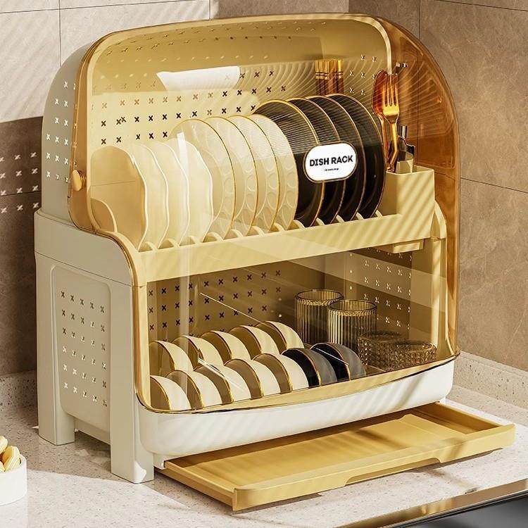 厨房碗筷置物架家用塑料碗架碗柜收纳沥水架带盖防尘大容量收纳盒,厨房/烹饪用具,碗架,淘宝优惠券,粉丝福利购,淘宝优惠卷
