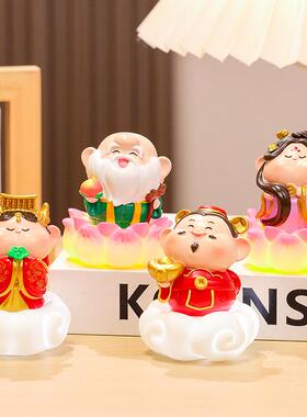 国潮好寓意如愿神仙小夜灯灯发光摆件桌面装饰品佛系工位桌面小摆