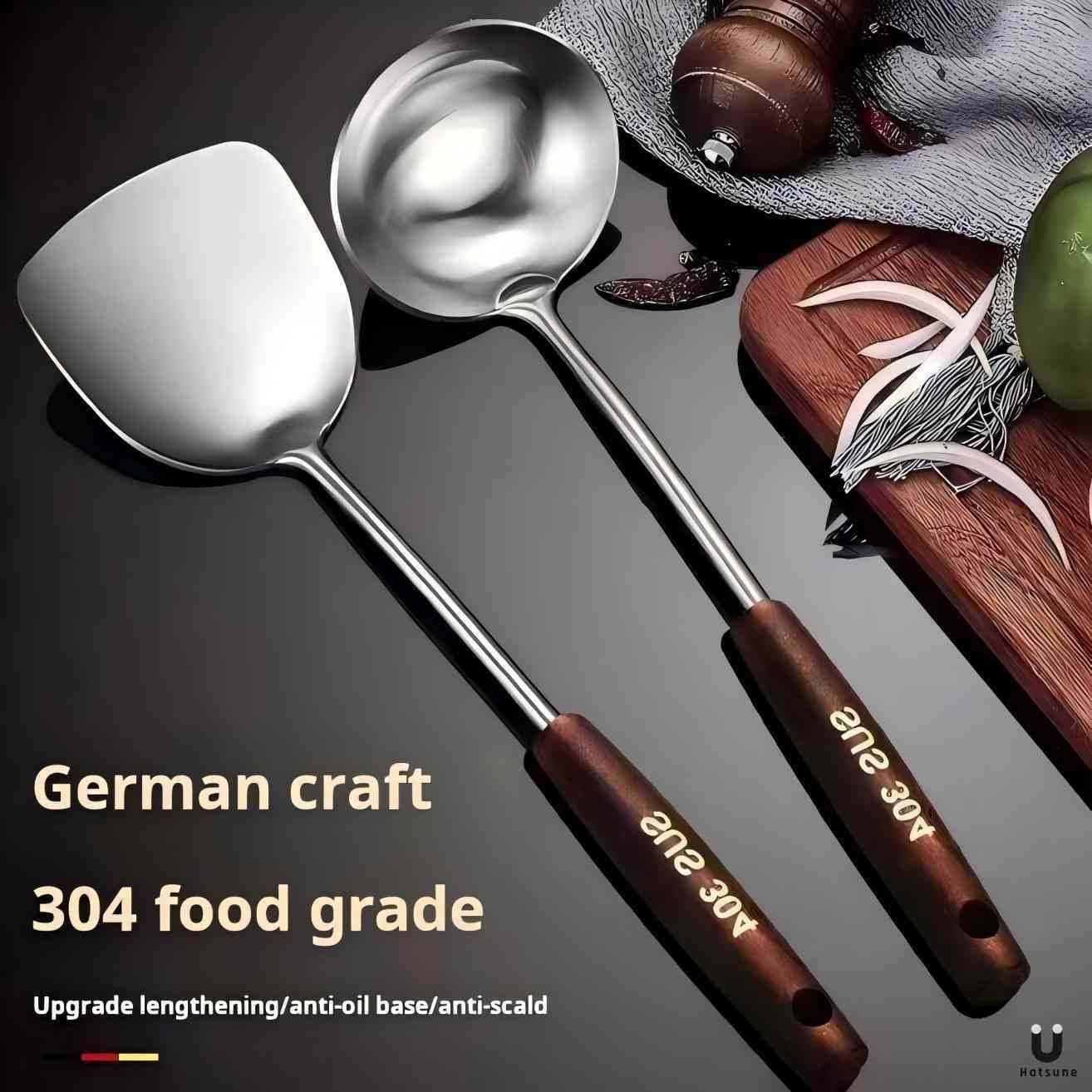 跨境可贴标有FCM不锈钢炒菜铲子汤勺稀饭家用锅铲套装控油不粘锅