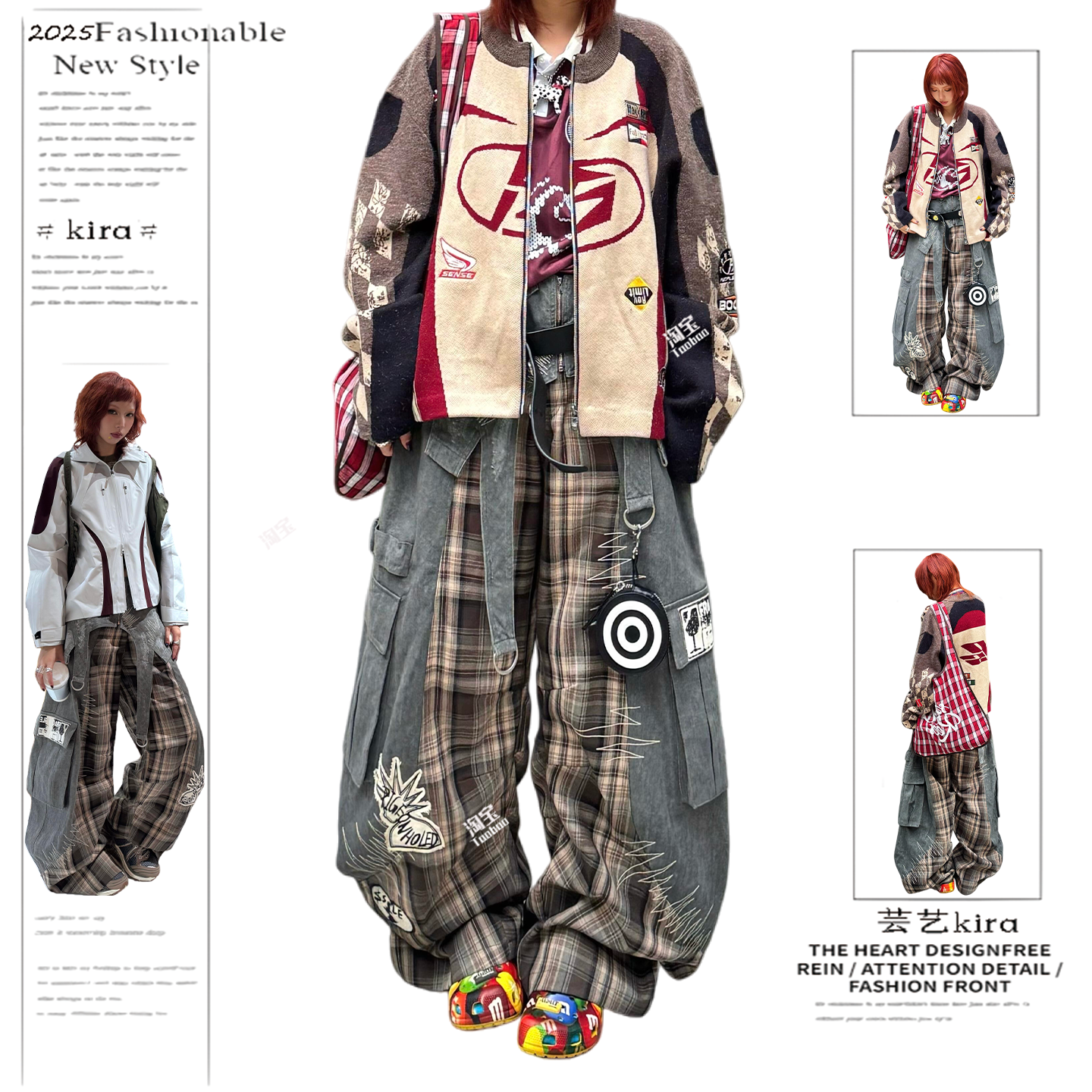 美式vibe重磅设计感工装牛仔裤女