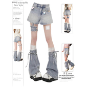 两件套女y2k甜酷辣妹设计感修身 美式 高街辣妹牛仔短裤 显瘦A字腿套