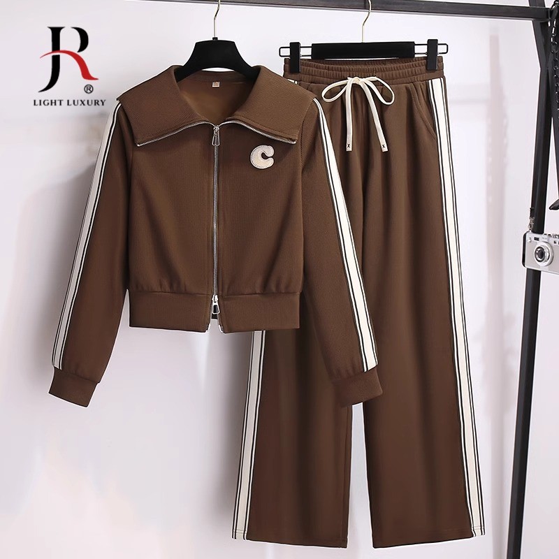 jqrx时尚休闲运动服女春秋季新款长袖卫衣配直筒阔腿裤子两件套,女装/女士精品,时尚套装,淘宝优惠券,粉丝福利购,淘宝优惠卷
