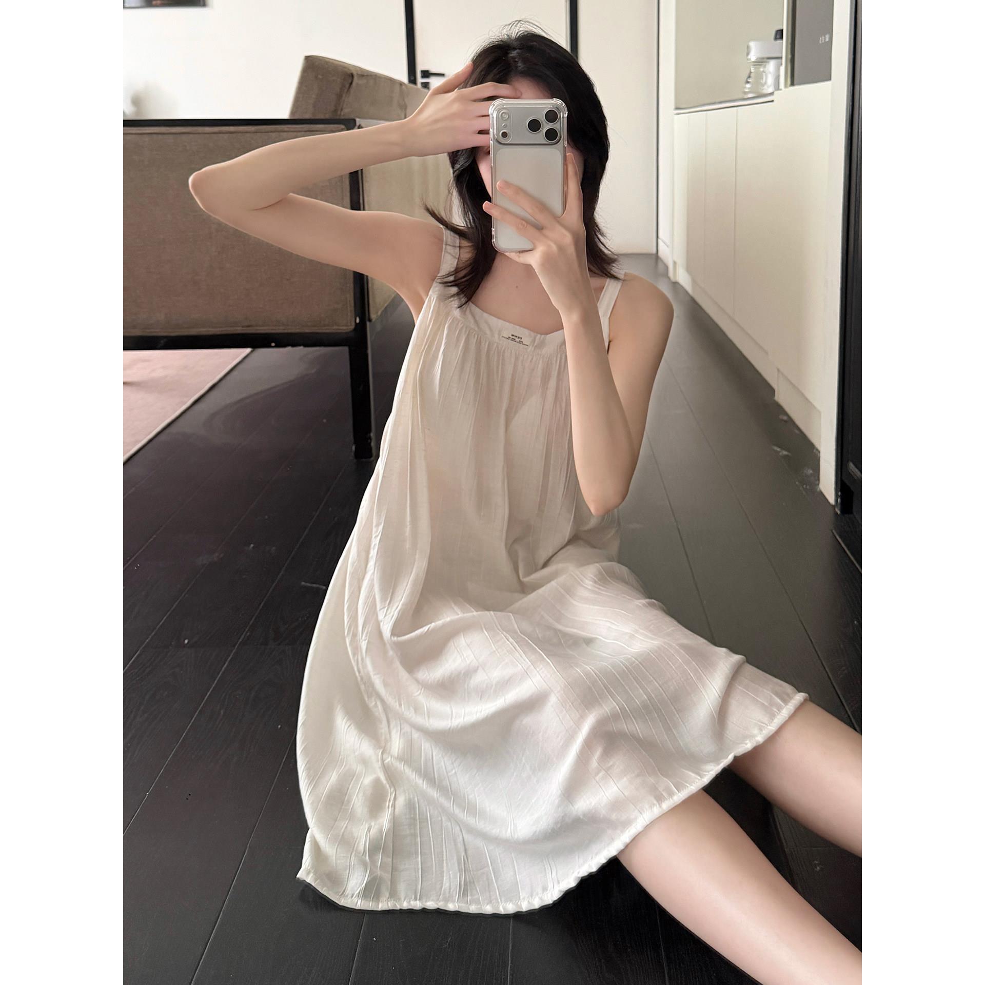维多利亚纯棉吊带睡裙女款