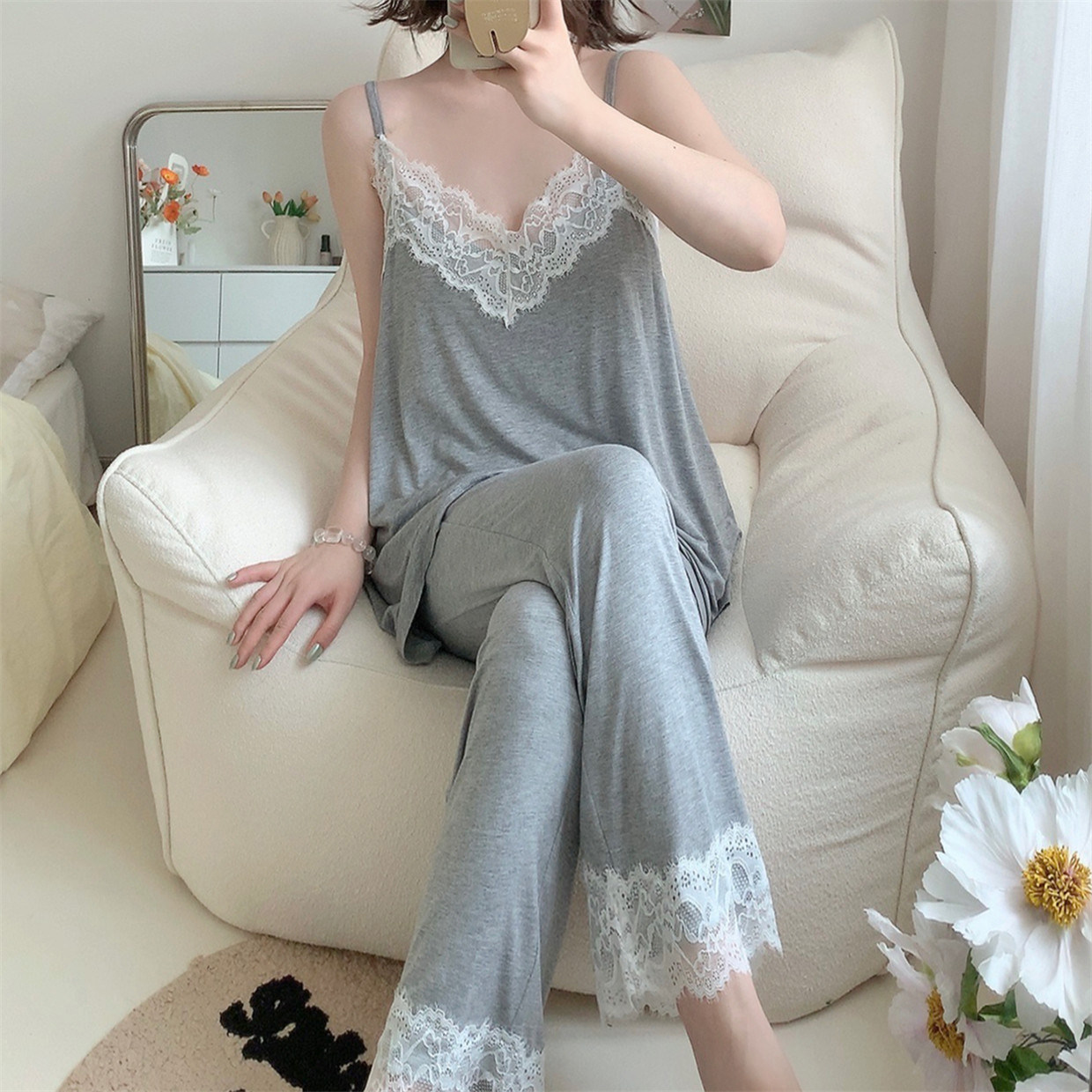 维多利亚纯棉女款睡衣夏季