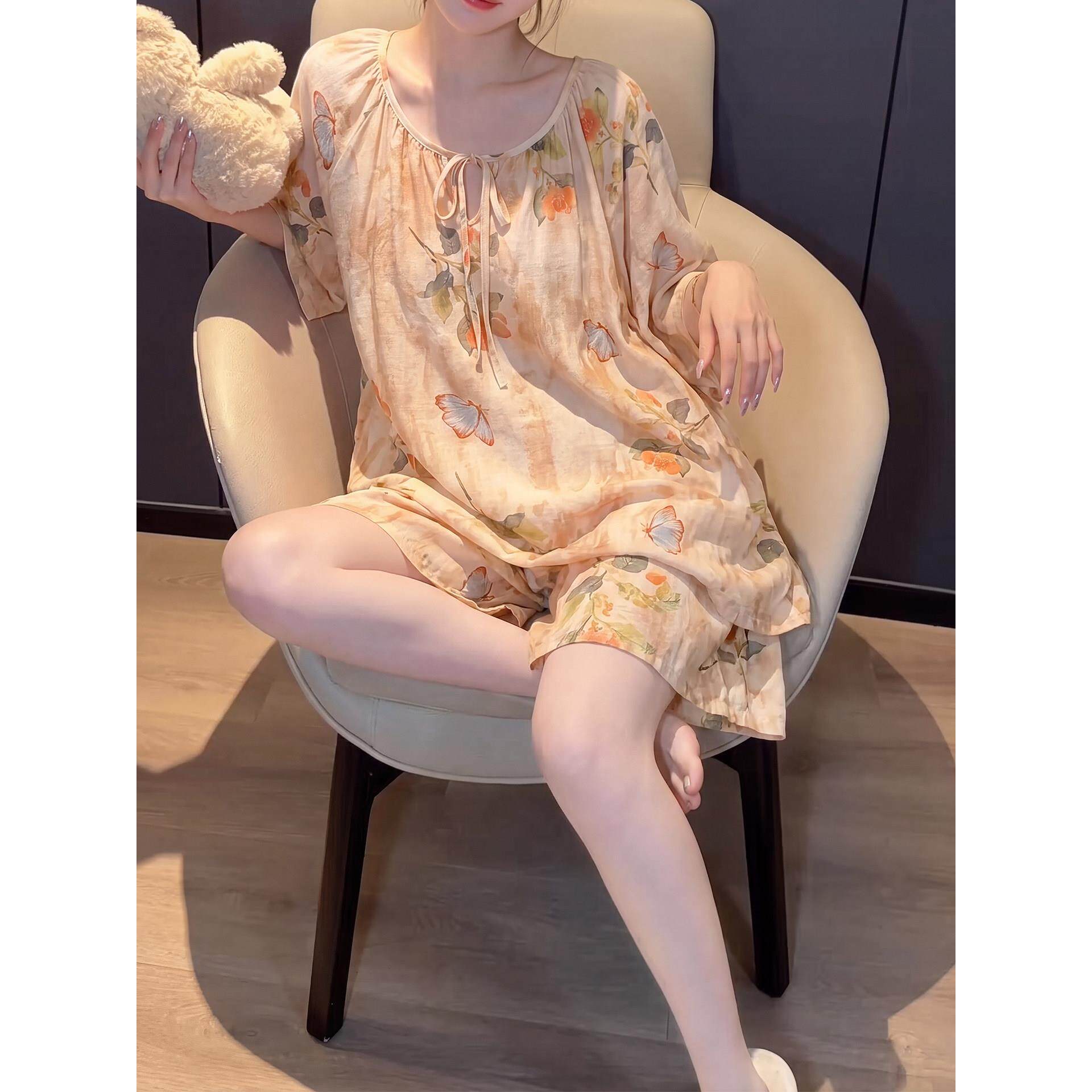 维多利亚风绵绸睡衣女款20