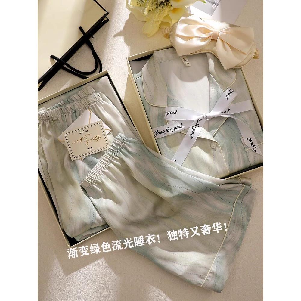 维多利亚法式真丝睡衣女款