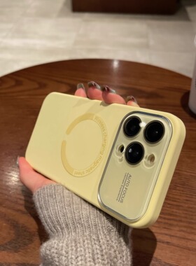 奶黄色适用苹果15promax手机壳iPhone14液态硅胶新款Madsafe磁吸15简约13软糯12pro/11防摔保护套14promax男