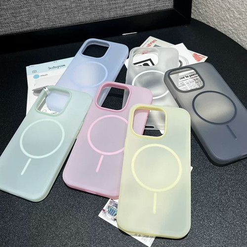 ins简约纯色磨砂磁吸适用于iPhone16promax手机壳新款15pro高级感14pro个性15保护套16pro防摔14proma硬壳16