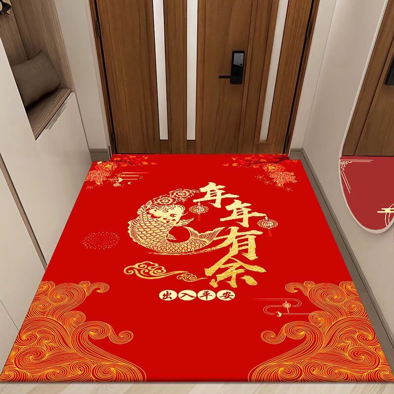 入户门垫红色喜庆竖版脚垫