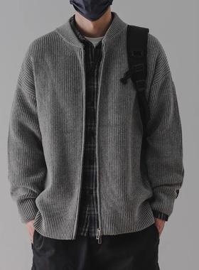 潮牌it neith BIAS开衫毛衣男秋冬季复古宽松外套慵懒针织衫加厚