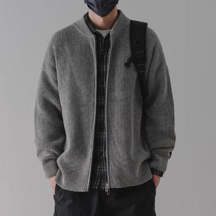 复古宽松外套慵懒针织衫 潮牌it 毛衣男秋冬季 BIAS开衫 加厚 neith