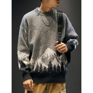 日系百搭针织衫 BIAS秋冬圆领毛衣男宽松大码 外套 neith 潮牌it