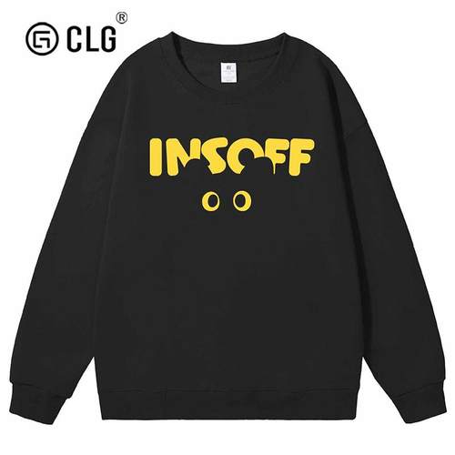 香港CLG潮牌秋冬款个性小猫咪印花圆领卫衣男装上衣休闲套头外套