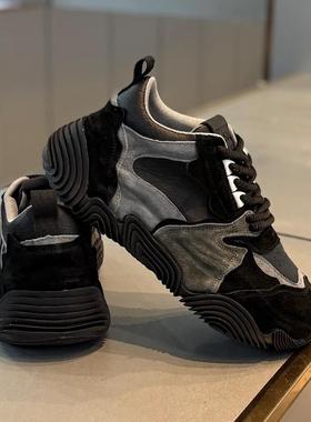 男鞋春秋2025新款红色潮流休闲运动鞋男款厚底增高老爹潮鞋子男士