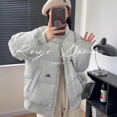 Rouje Damas法式短款冬季羽绒服女小个子白鸭绒加厚面包服外套女
