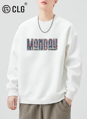 香港Clg Trendyy品牌运动衫男士印花字母休闲时尚圆领秋冬新款宽