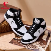 女款 2025秋冬新款 二棉鞋 乔丹高帮黑白熊猫板鞋 厚底加绒保暖运动鞋